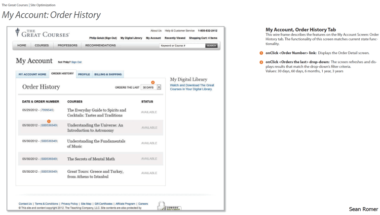 SeanRomer_TeachingCompany_MyAccount_2